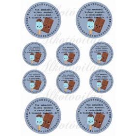 Körök mosolygós édességekkel és idézettel