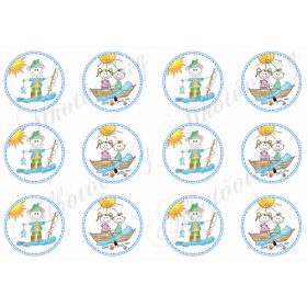   Balatoni képek - horgász és csónakázó emberkék körökben