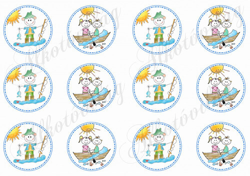 Balatoni képek - horgász és csónakázó emberkék körökben