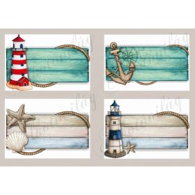 Tengerpartot idéző képek fa táblákkal