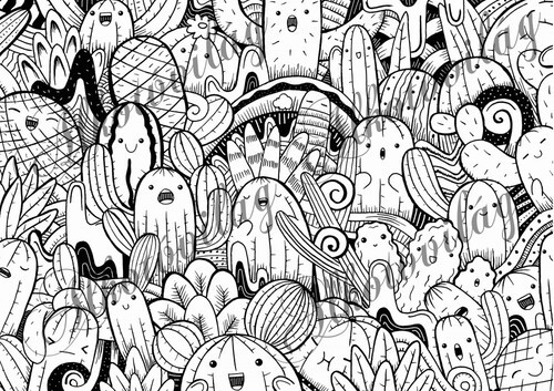 Kaktuszok feketén-fehéren