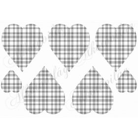 Négyzethálós duci szívek szürkés árnyalatban