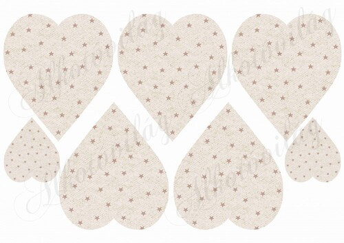 Szövet mintás szív csillagokkal