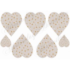 Szövet textúrás szív csillagokkal