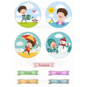 Évszakok gyerekes képekkel és feliratokkal