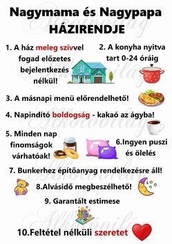 Nagymama és Nagypapa Házirendje