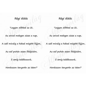 Régi áldás 2 db FEKETÉBEN