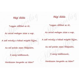 Régi áldás 2 db PIROSBAN