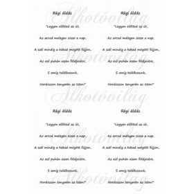 Régi áldás 4 db FEKETÉBEN