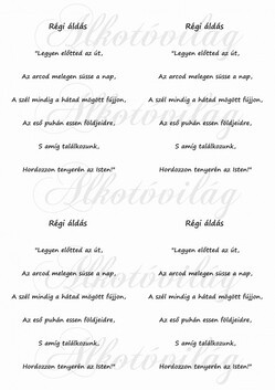 Régi áldás 4 db FEKETÉBEN