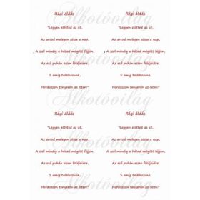 Régi áldás 4 db PIROSBAN