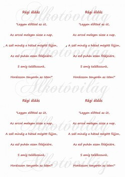 Régi áldás 4 db PIROSBAN