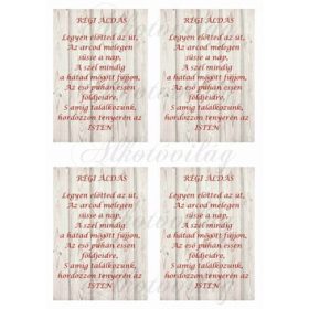 Régi áldás idézet fa alapon PIROSSAL 4 db