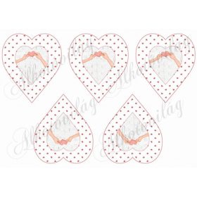 Apró mintás szívek szívet tartó kezekkel