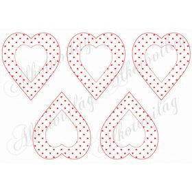 Piros apró szív mintás szívek belül üresen