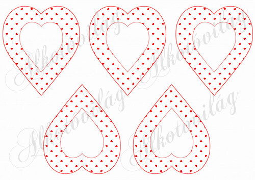Piros apró szív mintás szívek belül üresen