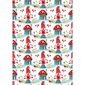   Valentin napi cuki lány manók szívekkel, virágokkal, házikókkal