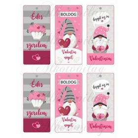   Valentin napi kártyák cuki manókkal, feliratokkal - KICSIBEN