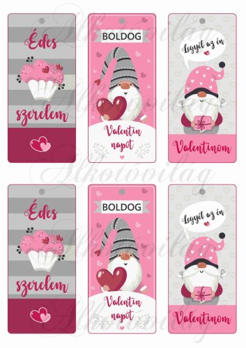 Valentin napi kártyák cuki manókkal, feliratokkal - KICSIBEN