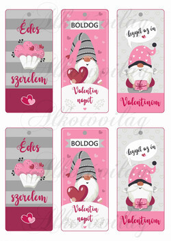 Valentin napi kártyák cuki manókkal, feliratokkal - KICSIBEN