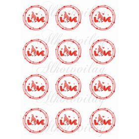   Valentin napi manók LOVE felirattal szíves koszorúban - KICSIBEN