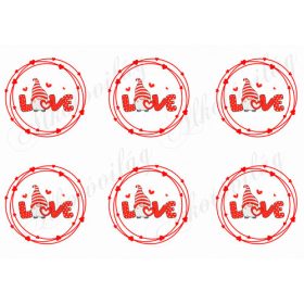 Valentin napi manók LOVE felirattal szíves koszorúban