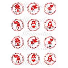   Valentin napi manók szív lufikkal szíves koszorúkban - KICSIBEN