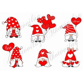 Valentin napi manók szív lufikkal