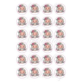 Angyalka rózsás fejpánttal 4 cm-es körökben