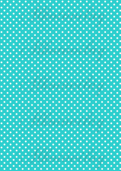Fehér pöttyök élénk türkiz alapon