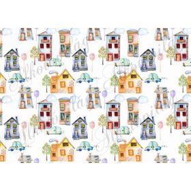 KÉZZEL FESTETT SZÍNES HÁZIKÓK - FEKVŐBEN