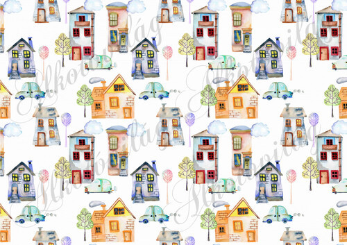 KÉZZEL FESTETT SZÍNES HÁZIKÓK - FEKVŐBEN