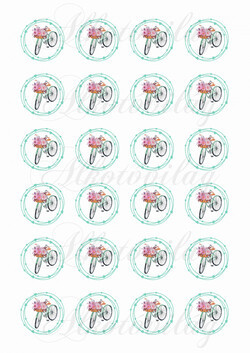 Zöld bicikli zöld szíves kerettel