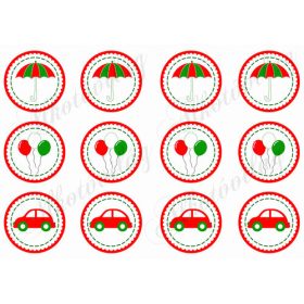 Esernyő, lufi, autó kokárdák