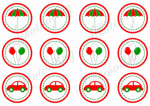 Esernyő, lufi, autó kokárdák