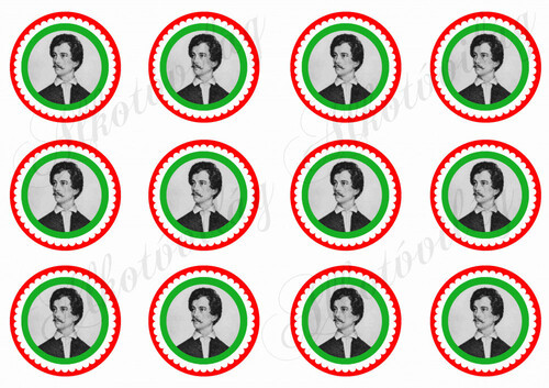 Kokárdák Petőfi Sándor képével - 6 cm