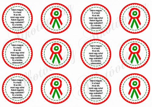 Kokárdák Talpra magyar idézettel