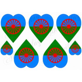 Roma zászló szív alakban
