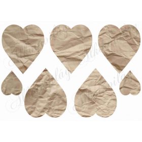 Szívek gyűrött papírból