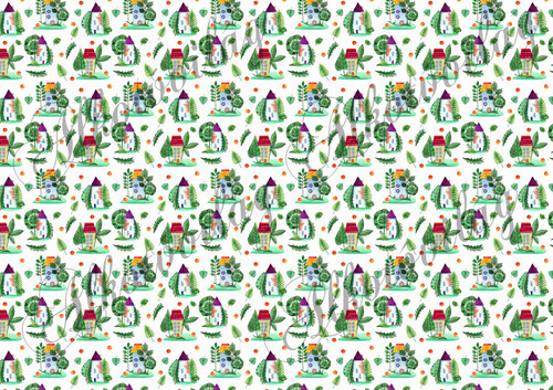 Vidám házikók levelekkel - KICSIBEN FEKTETVE