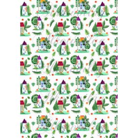 Vidám házikók levelekkel