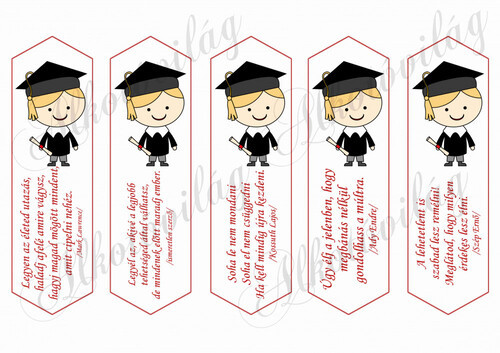 Ballagási könyvjelzők idézetekkel - szőke hajú fiú