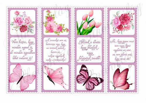 Könyvjelzők motivációs idézetekkel NAGYBAN lányos színekkel