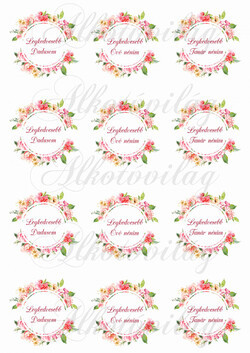 Legkedvesebb Dadusom, Óvó nénim, Tanár nénim feliratok virágos körökben