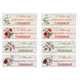 Könyvjelzők virágokkal, idézettel - A HÁLÁS SZÍV