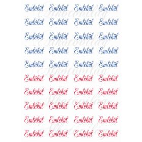 Emlékül feliratok 1,5 x 4 cm kék és piros