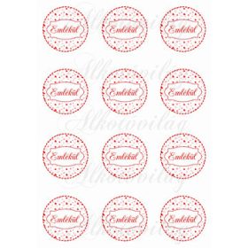 Piros szíves körök EMLÉKÜL felirattal KICSIBEN