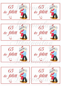 65 év fölött feliratú címkék