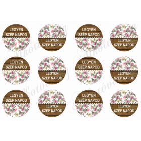 Fa és rózsamintás körök LEGYEN SZÉP NAPOD felirattal