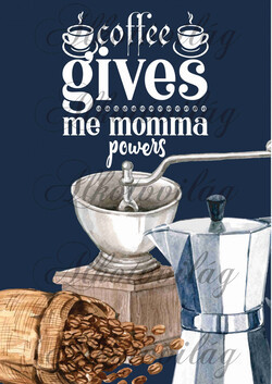 Kávés kép angol felirattal